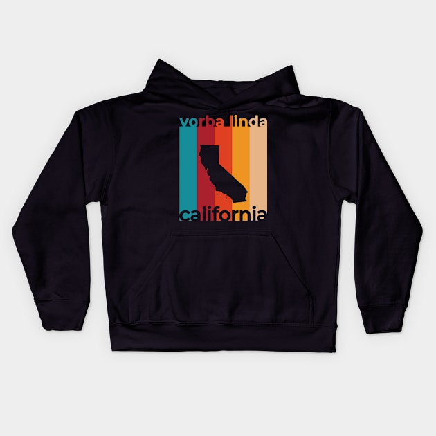 Yorba Linda California Retro Kids Hoodie by easytees